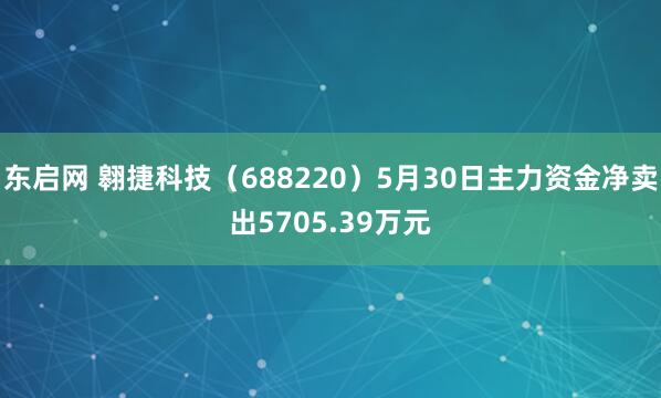东启网 翱捷科技（688220）5月30日主力资金净卖出5705.39万元