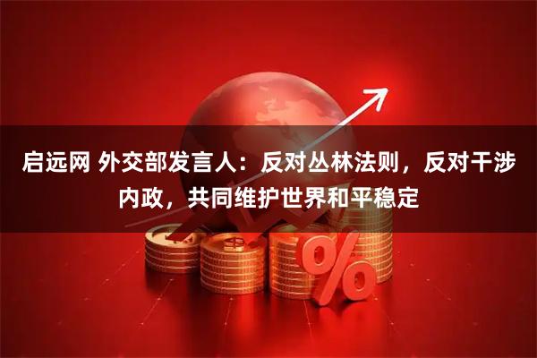 启远网 外交部发言人：反对丛林法则，反对干涉内政，共同维护世界和平稳定